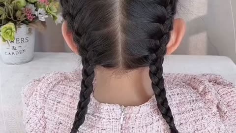 Easy and Adorable Double Braid Hairstyle for Girls #easy #adorable #double #braid #hairstyle #girls