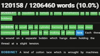 10% (Reading Entire Dictionary Live)