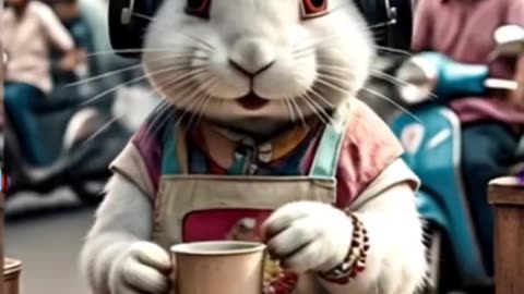 Rabbit making Tea #trending #tranding #trandingshorts #viralshort #viral #beautiful