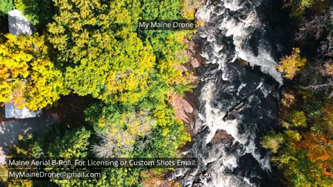 Maine B-Roll (No Sound): The River Rapids in Mechanic Falls Maine Video 2
