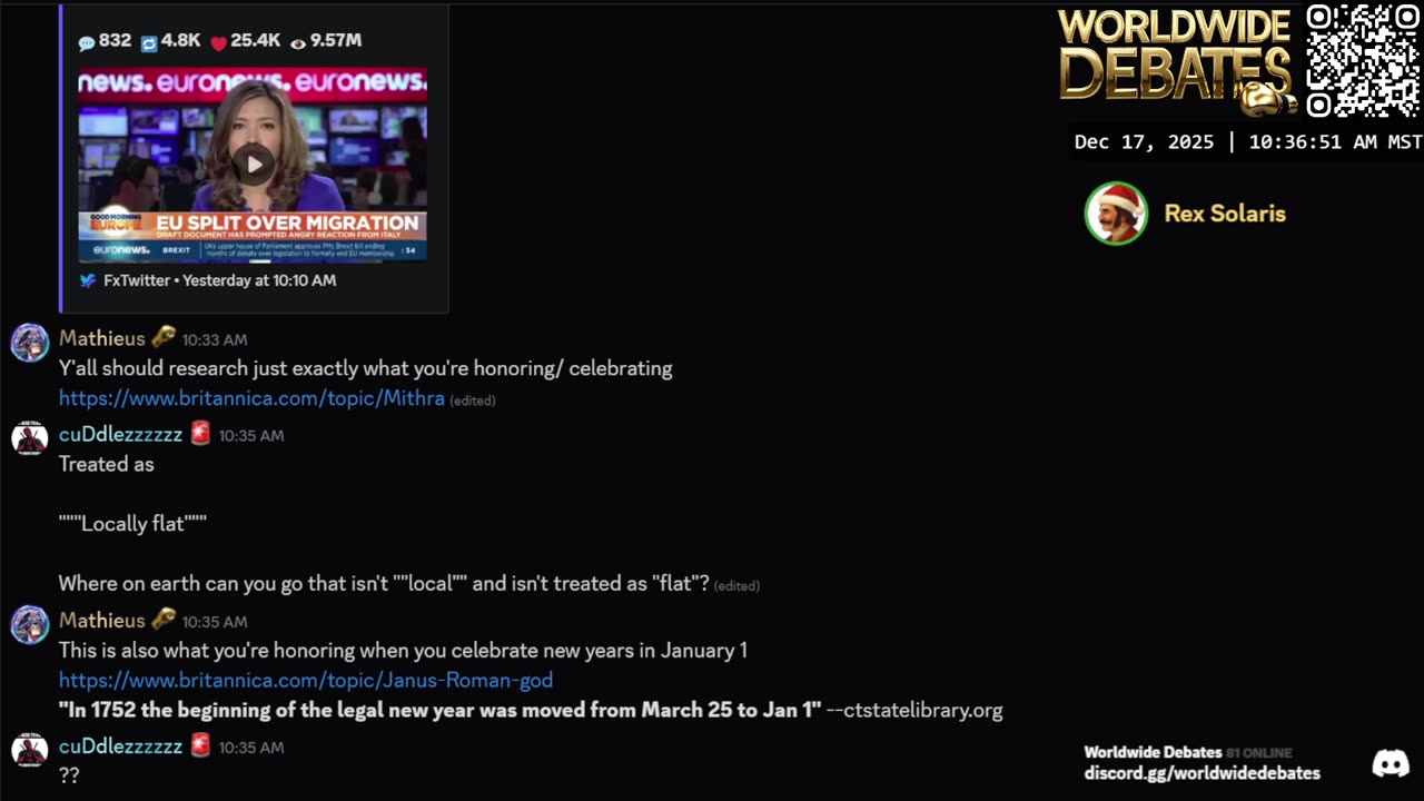 0230 WIDESTREAM - Worldwide Debates - YouTube/Twitch/Rumble