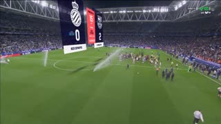 Espanyol management activated the sprinklers to prevent Barcelona from celebrating.