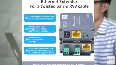 AtNeDcVh Ethernet Range Extender Repeater Kit, Ethernet LAN Range Extension Dist