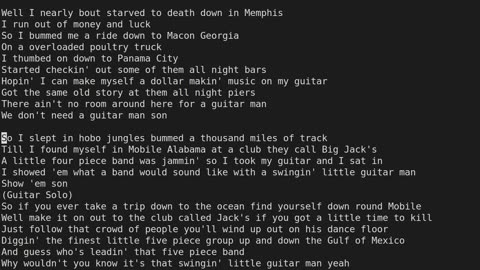 Elvis Presley Guitar Man vocals