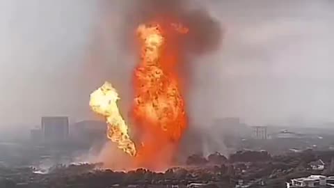 Huge fire breaks out at petrol station in Putra Heights, Malaysia