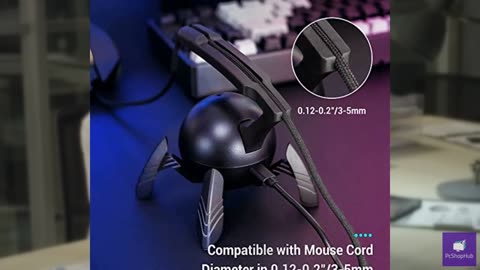 KIWIFOTOS Mouse Bungee RGB Gaming Mouse Cord Holder Controller, Upgraded Flexibl