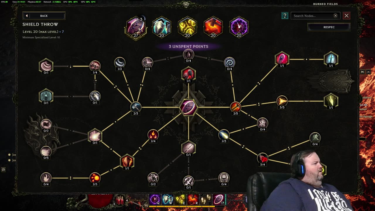 More shield throwing at 300 corruption Building new PC Sunday on stream