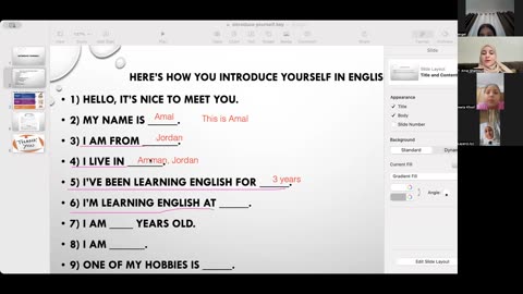 Introducing yourself Class (2)