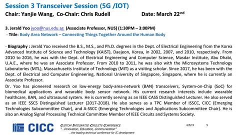 Body Area Network – Connecting Things Together Around the Human Body - Jerald Yoo IEEE SOLID STATE CIRCUITS SOCIETY