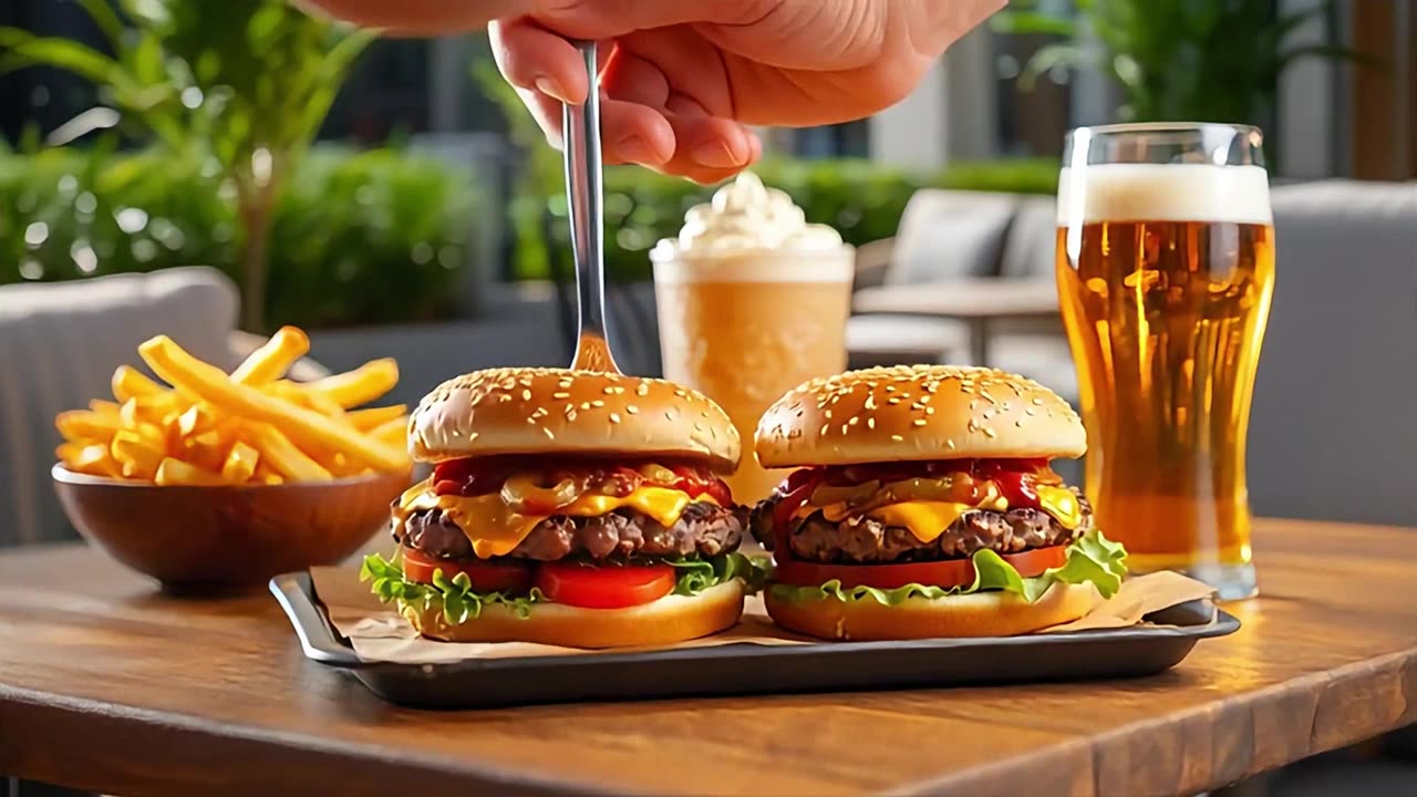 A delicious hamburger is always good to eat