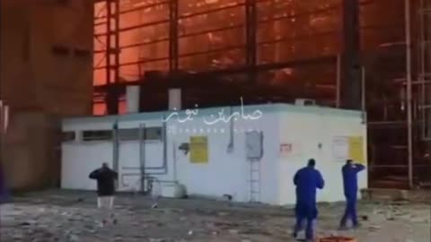 Burning power plant in Haifa
