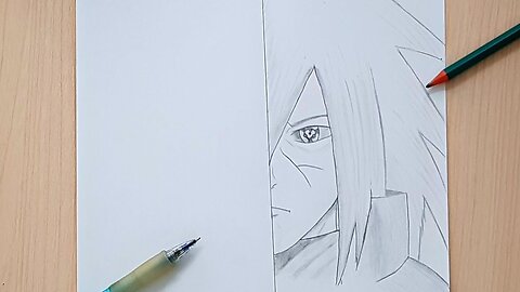 How to Draw Madara Uchiha ｜ Naruto Madara Drawing Half Face Easy