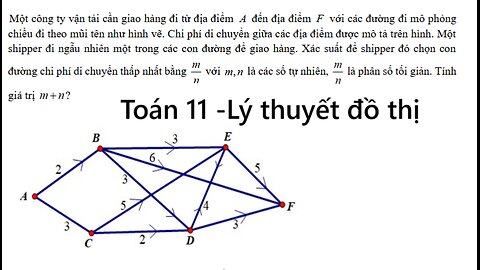 THPT Sào Nam & Hồ Nghinh – Quảng Nam: Toán 11: Lý thuyết đồ thị: Một công ty vận tải cần giao