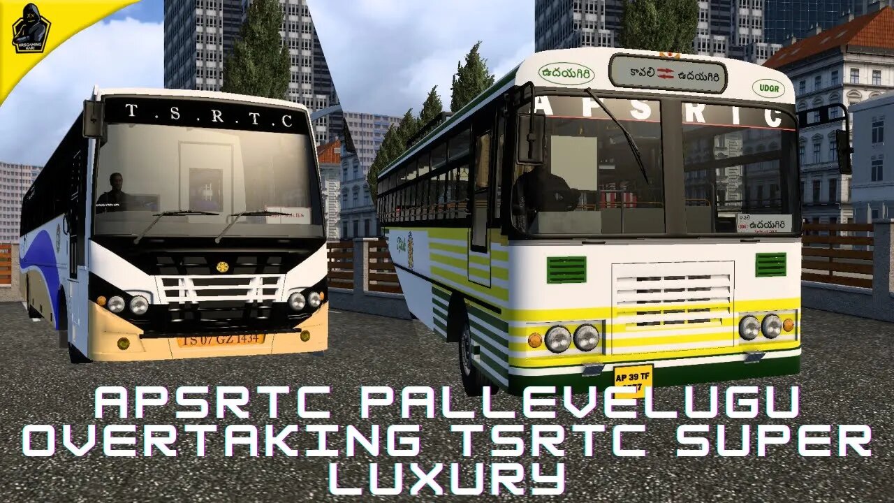 APSRTC Pallevelugu Overtaking TSRTC Super Luxury | ETS2 | Mario Map