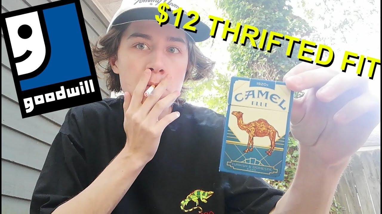 Smoking a Camel Blue Cigarette + $12 Thrifted Fit