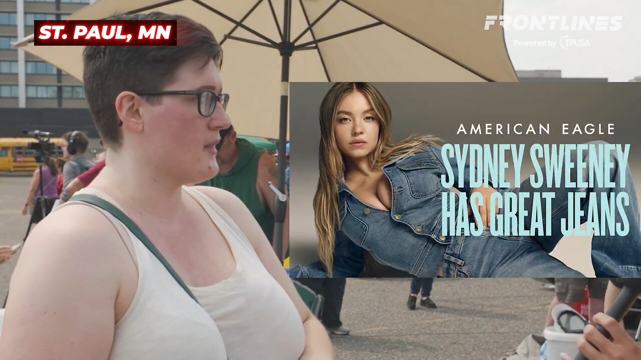 Savannah asks protestors at “Rage Against the Regime” about Sydney Sweeney ad
