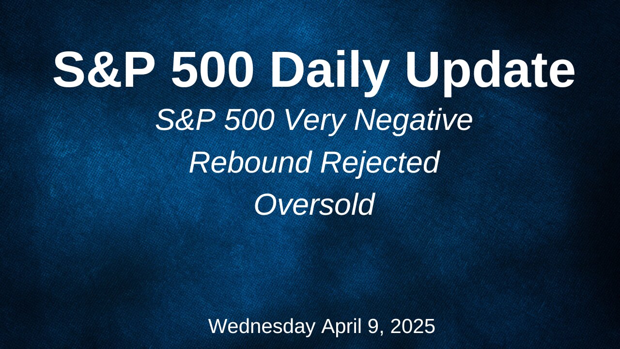 S&P 500 Daily Update for Wednesday April 9, 2025