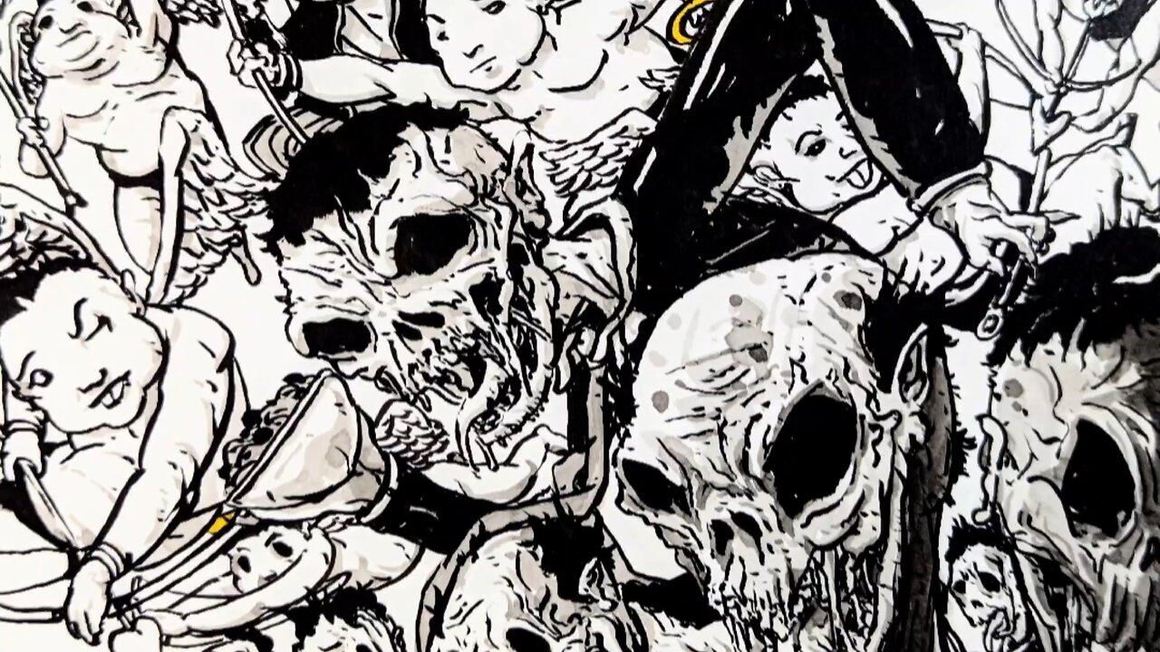 Drawing Zombies and Cupids from Imagination -TIMELAPSE