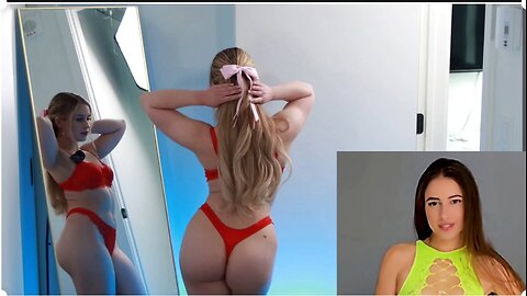Creative TryOns 150- Reaction Video- Thick Ass Blonde Beauty 👿- Micro Bikini Try On Haul.