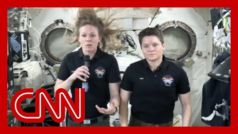 NASA astronauts speak with CNN's Wolf Blitzer from the International Space Station