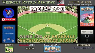 Solo Retro Let's Play | MicroLeague Baseball | (C64)| Baseball Retrospective 21 | 🕹️⚾