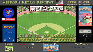 Solo Retro Let's Play | MicroLeague Baseball | (C64)| Baseball Retrospective 21 | 🕹️⚾