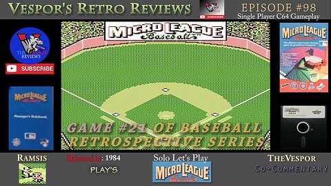 Solo Retro Let's Play | MicroLeague Baseball | (C64)| Baseball Retrospective 21 | 🕹️⚾