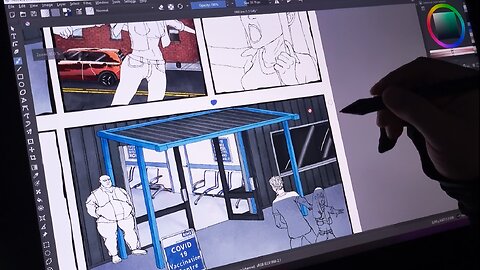 Drawing A Comic Page - Part 7: Rendering More Buildings (Timelapse)