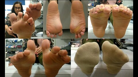 Video 40 - Public Feet Interview, Cute Nerdy Brunette Reflexology Sniff - Full 13 Min Vid Available