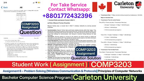 Client Work (Assignment) | COMP3203 Assignment 6 Solved – Wireless Protocols | Carleton University