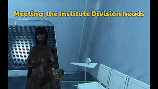 Fallout 4 Naked Meeting the Institute Division heads and giving Virgil the Serum
