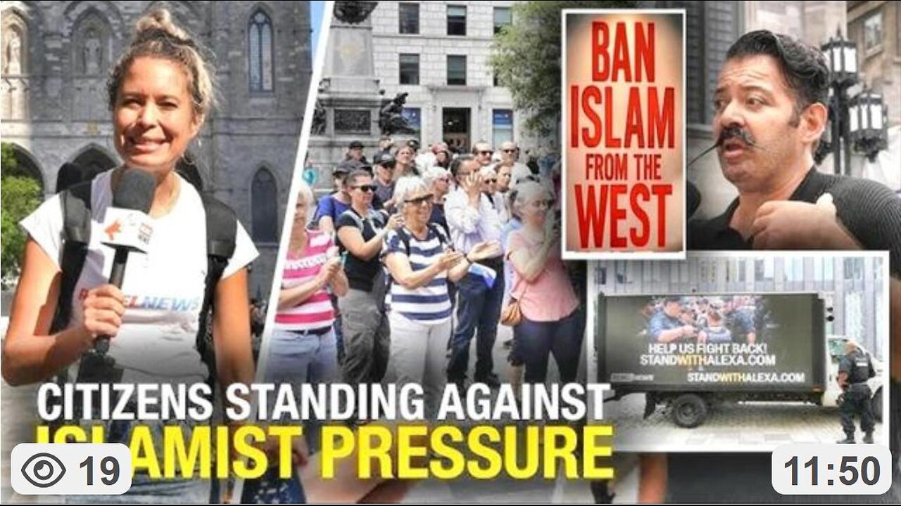 Canadian Patriots Protest Against Islamization In Front of Notre-Dame Basilica of Montreal 7.22.25