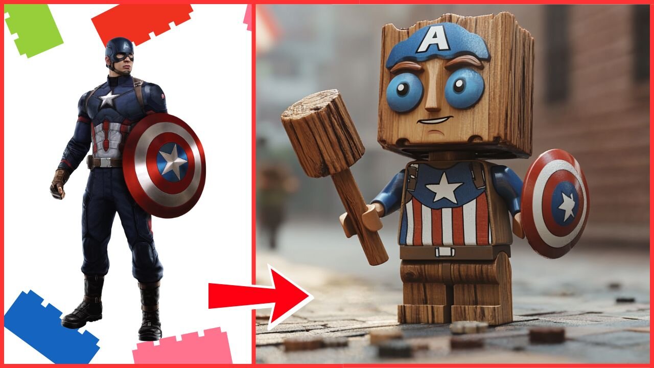 Superheroes As Lego Tung Tung Tung Sahur Characters