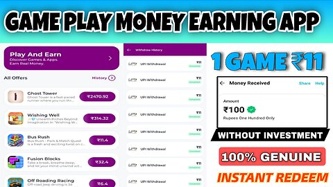 GAME PLAY MONEY EARNING APP| NEW EARNING APP TODAY | UPI MONEY EARNING APP