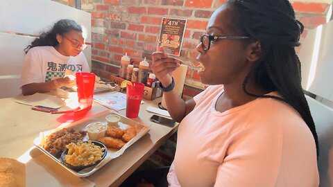 Blasian Babies Family Return To Fishin' Pig Restaurant For Pre-Basketball Practice Barbecue Lunch!