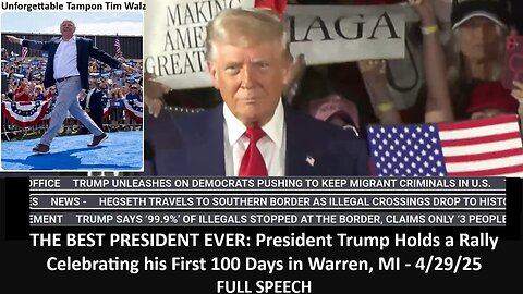 THE BEST PRESIDENT EVER: President Trump Holds a Rally Celebrating his First 100 Days in Warren, MI - 4/29/25 FULL SPEECH
