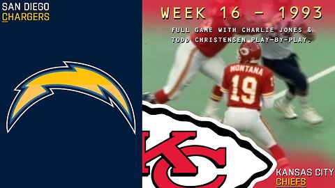 1993 Chiefs vs Chargers - Week 16 - Full Game - Montana's Christmas Miracle
