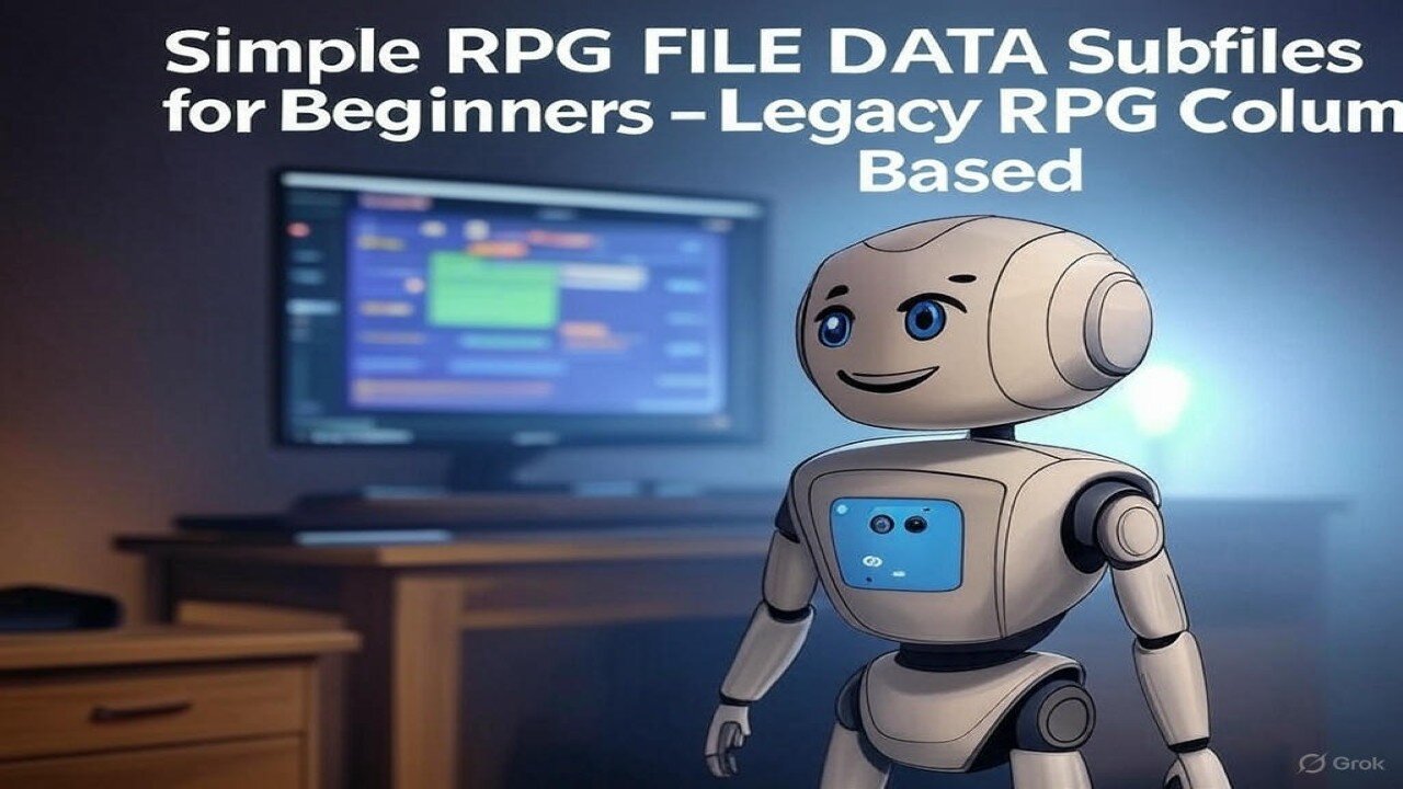 Simple RPG FILE DATA Subfiles for Beginners - Legacy RPG Column Based - AS400 iSERIES and IBM i