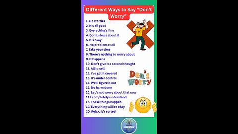 Different ways to say Don't Worry in American and British English #english #ielts #shorts