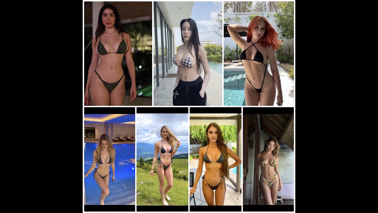 Sexy and charming girls show off their hot bodies in bikinis