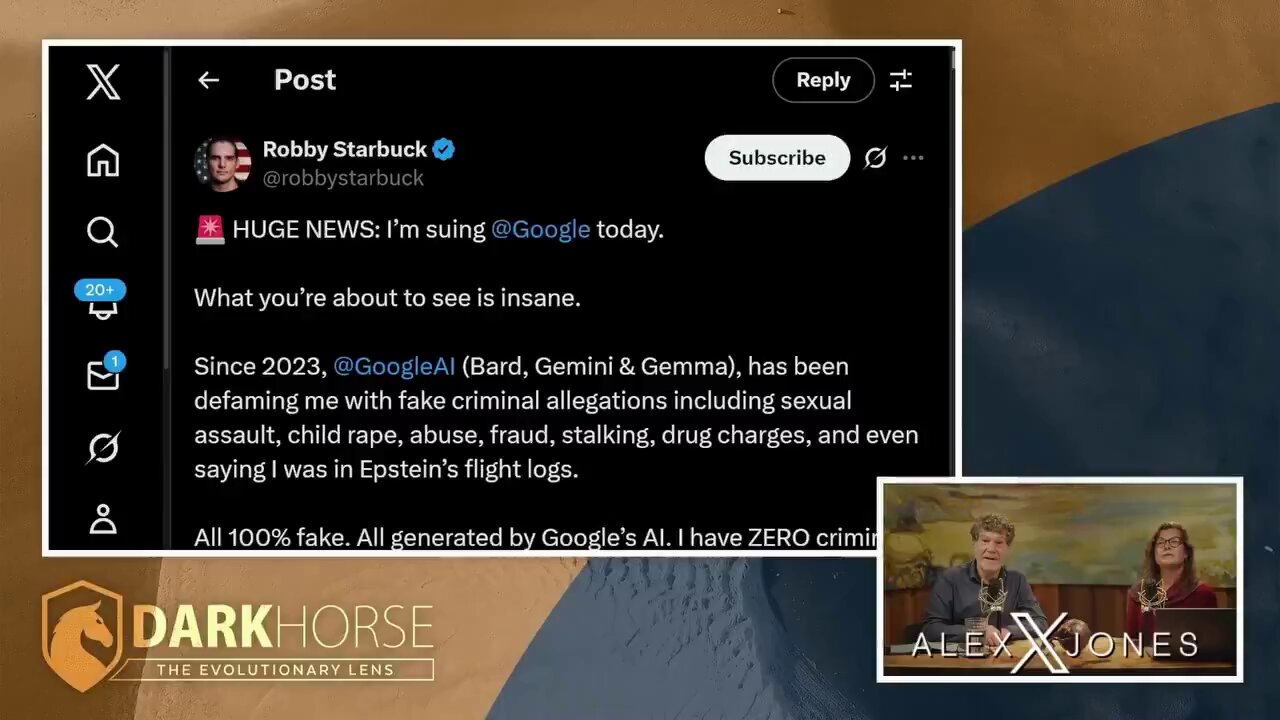 Google A.I. Tyranny Goes LIVE: An Explosive Lawsuit Filed by Investigative Journalist Robby Starbuck