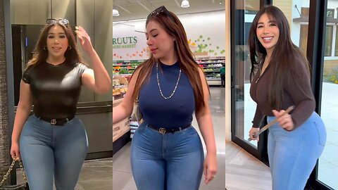 Curve and confidence, wearing jeans like an art, by content creator latinabarbiejesss