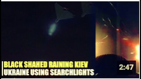 "Kiev Sky Illuminated by Black Shahed-136 Drones, Evoking World War 2 Imagery"