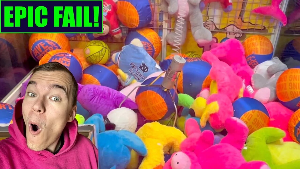 GIANT CLAW MACHINE EPIC FAIL!