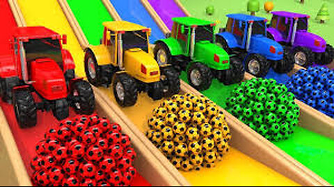 Tractor Surprise Egg - Cartoon Toy Car Police Car