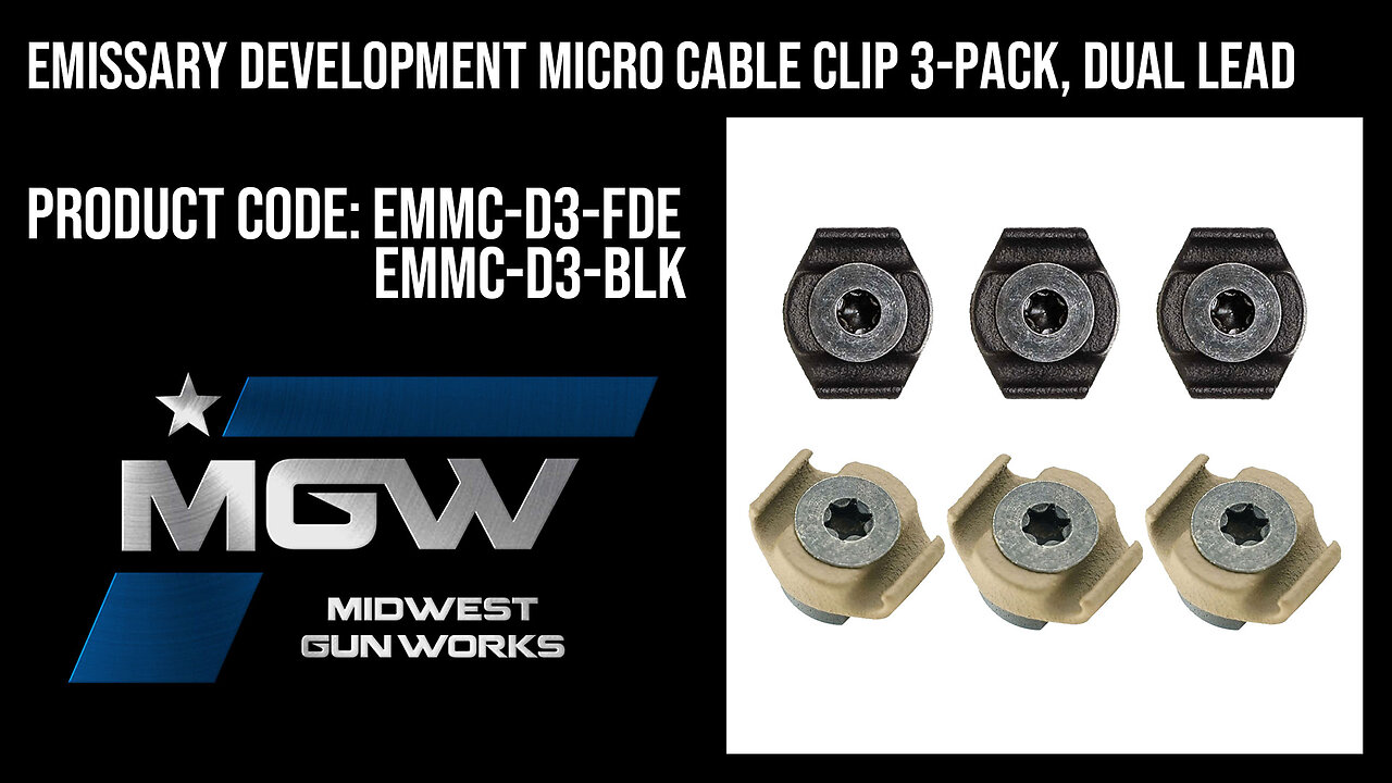 Emissary Development Micro Cable Clip 3-Pack, Dual Lead