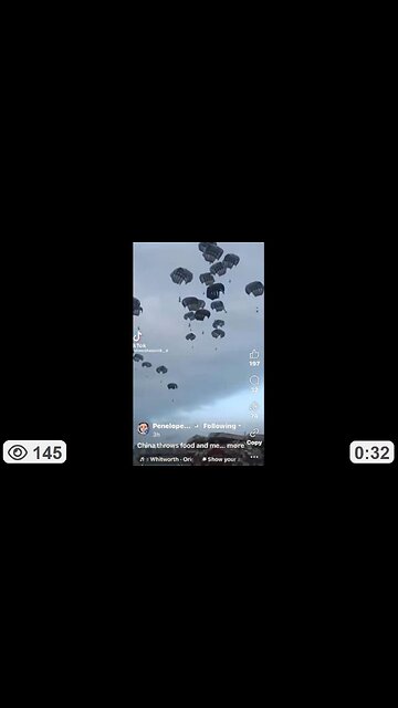 🙏 🇨🇳 China Parachutes 🪂 in Relief to the People in Gaza Who Are Suffering!!!!