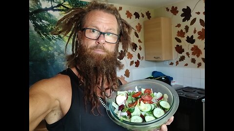 Cooking bloke. First meal -midday. Bacon and eggs.