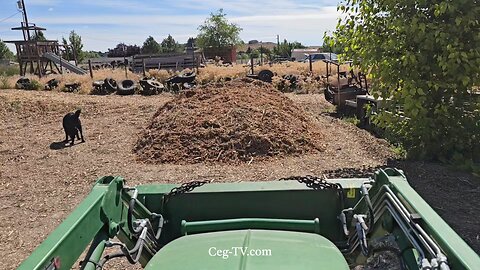 Graham Family Farm NW: Spreading Uribe's Tree Service Wood Chips - June 26 2025