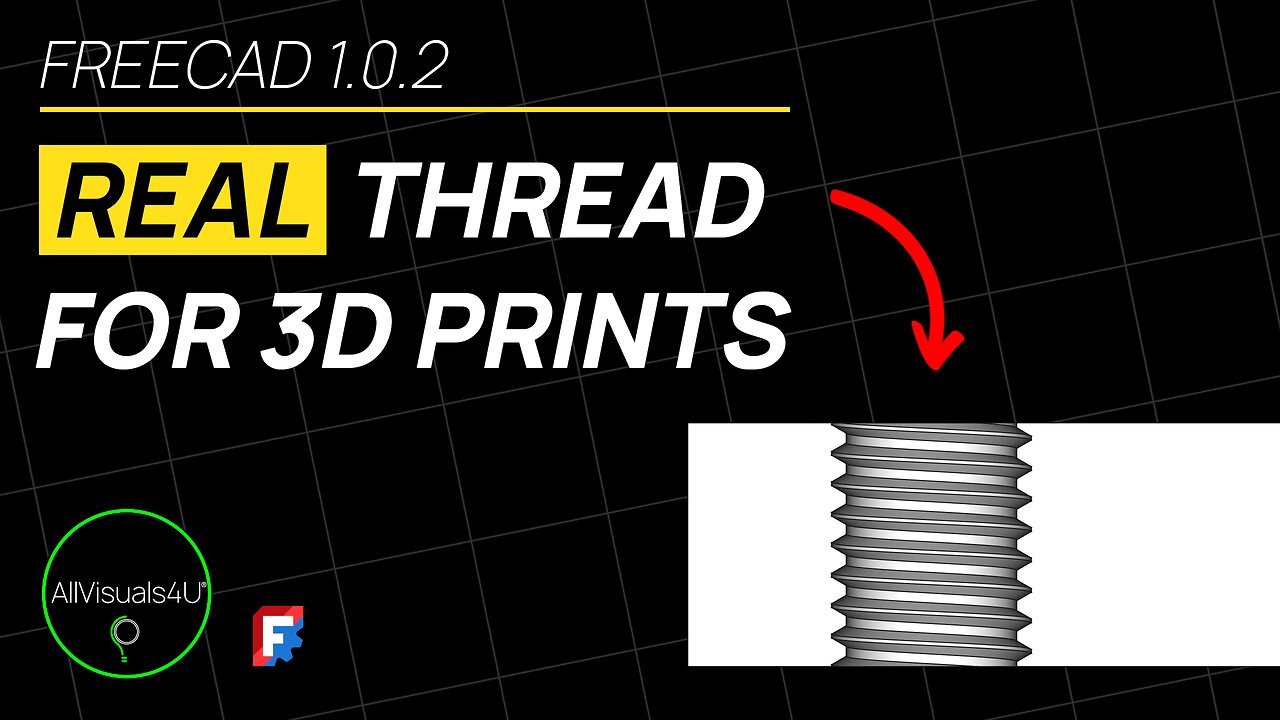 ⏱ TIMELAPSE 🔩 THREADS For 3D Printing - FreeCAD Hole Tutorial - FreeCAD Thread - FreeCAD Projects